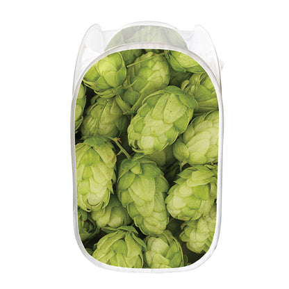 Fresh Hop Cone Print Mesh Laundry Hamper