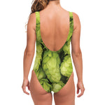 Fresh Hop Cone Print One Piece Swimsuit