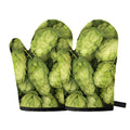 Fresh Hop Cone Print Oven Mitts