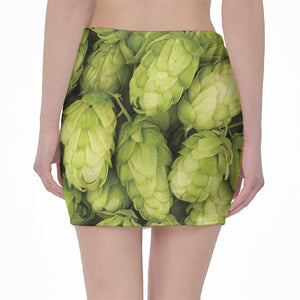 Fresh Hop Cone Print Pencil Mini Skirt