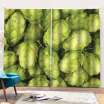 Fresh Hop Cone Print Pencil Pleat Curtains