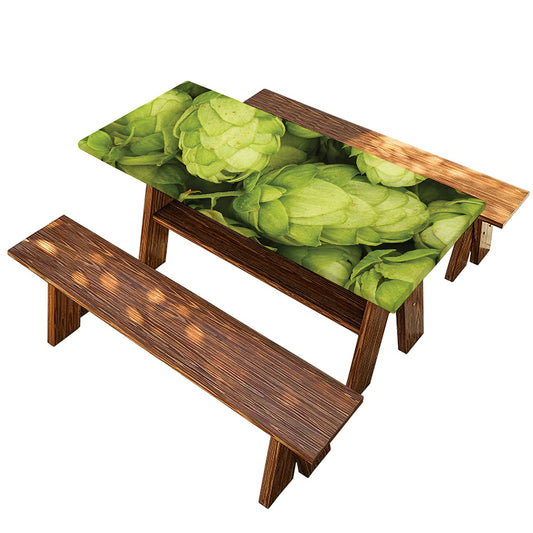 Fresh Hop Cone Print Picnic Table Cover