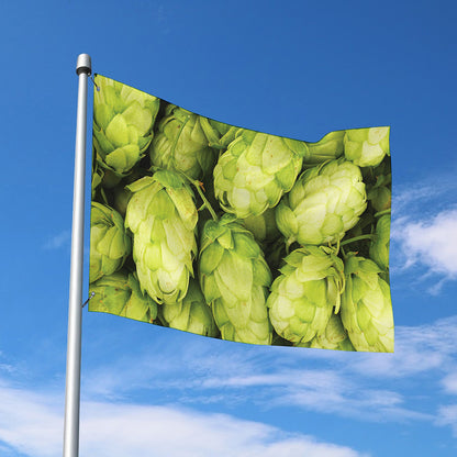 Fresh Hop Cone Print Polyester Flag