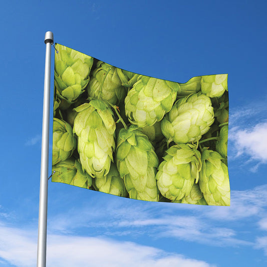 Fresh Hop Cone Print Polyester Flag