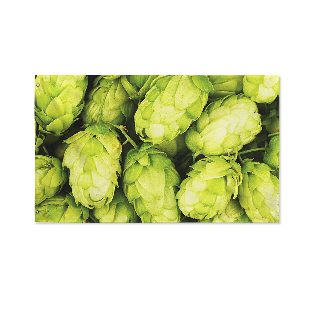 Fresh Hop Cone Print Polyester Flag