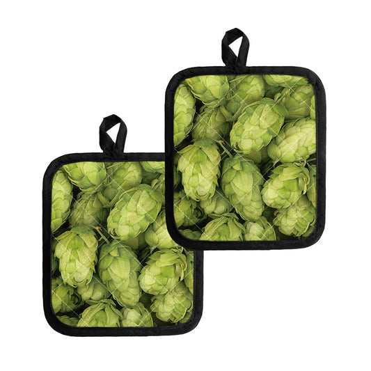 Fresh Hop Cone Print Pot Holders