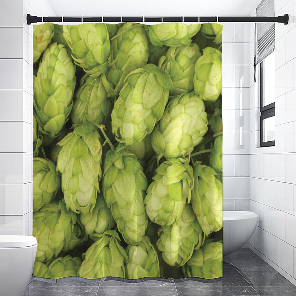 Fresh Hop Cone Print Premium Shower Curtain