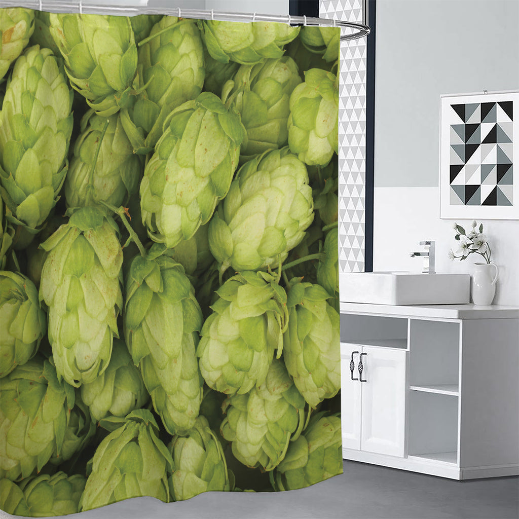 Fresh Hop Cone Print Premium Shower Curtain