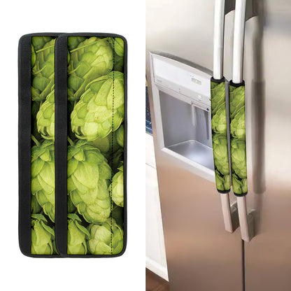 Fresh Hop Cone Print Refrigerator Handle Covers
