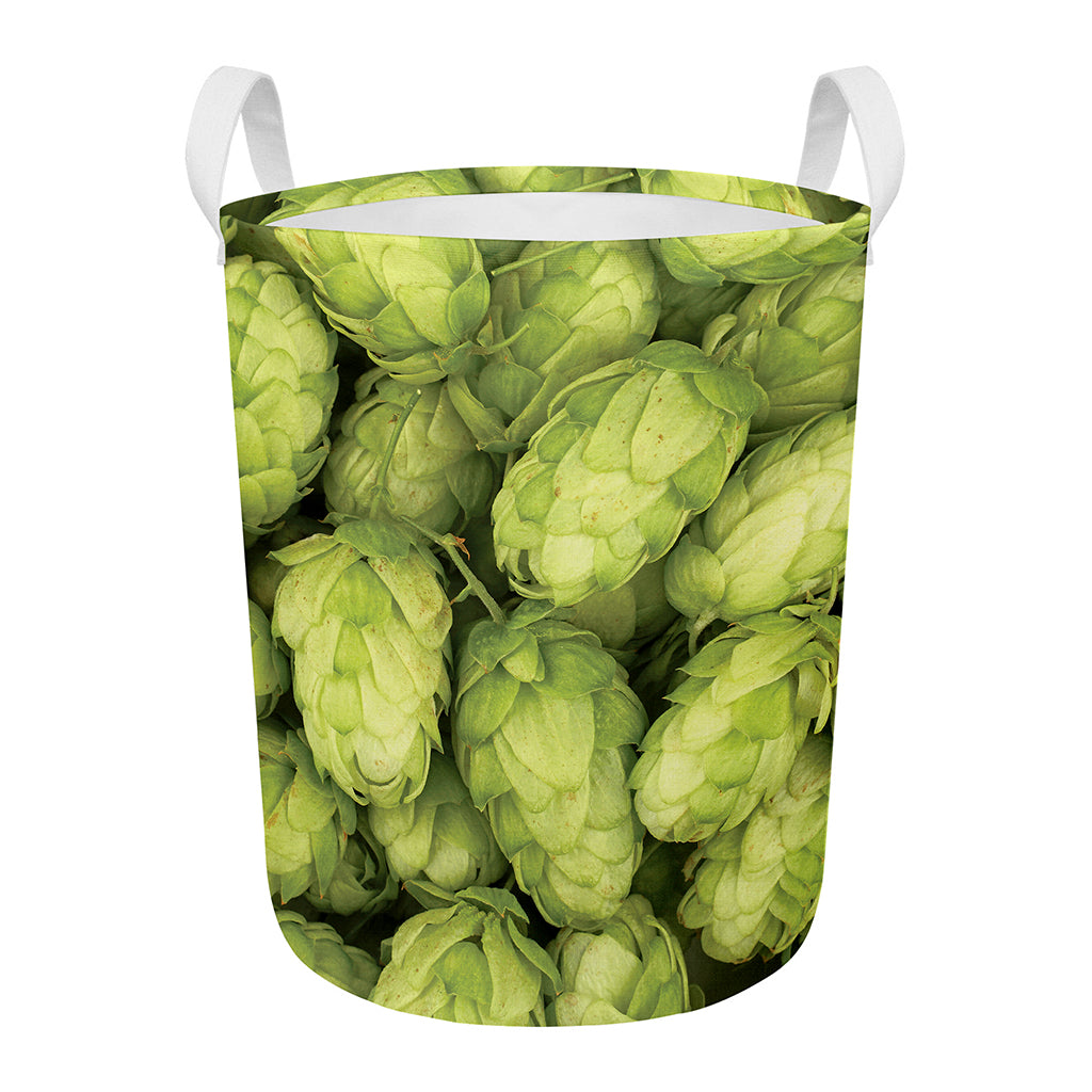 Fresh Hop Cone Print Round Laundry Basket