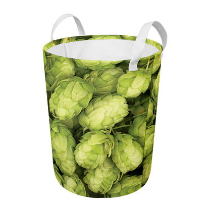 Fresh Hop Cone Print Round Laundry Basket