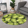 Fresh Hop Cone Print Round Rug