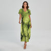 Fresh Hop Cone Print Short Sleeve Maxi Dress