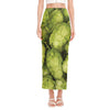 Fresh Hop Cone Print Side Slit Maxi Skirt