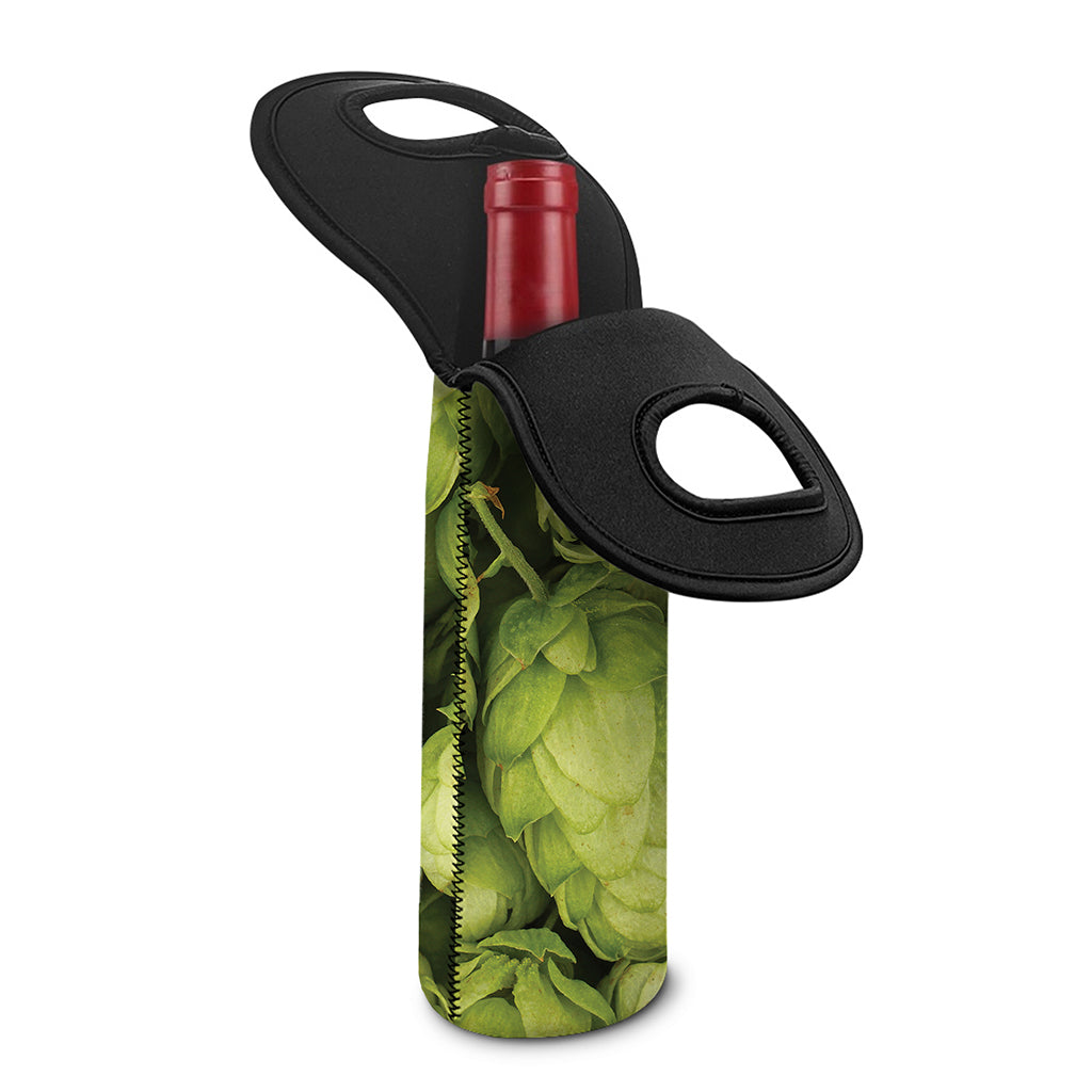 Fresh Hop Cone Print Single Neoprene Wine Tote