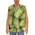 Fresh Hop Cone Print Sleeveless Baseball Jersey