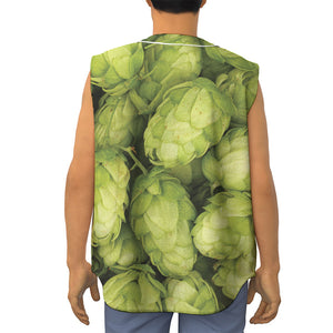 Fresh Hop Cone Print Sleeveless Baseball Jersey