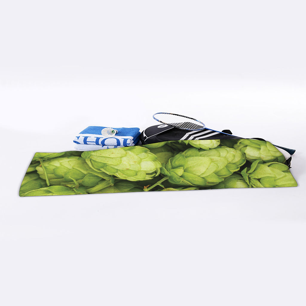 Fresh Hop Cone Print Sports Towel