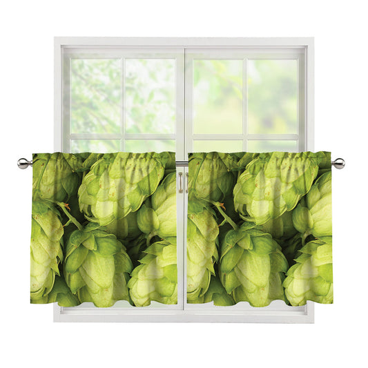 Fresh Hop Cone Print Tier Curtains