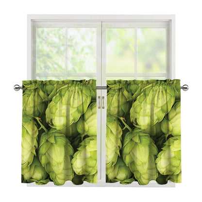 Fresh Hop Cone Print Tier Curtains