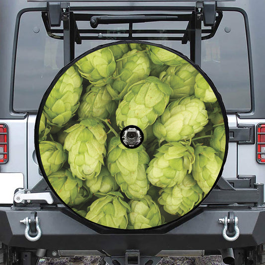Fresh Hop Cone Print Tire Cover With Camera Hole