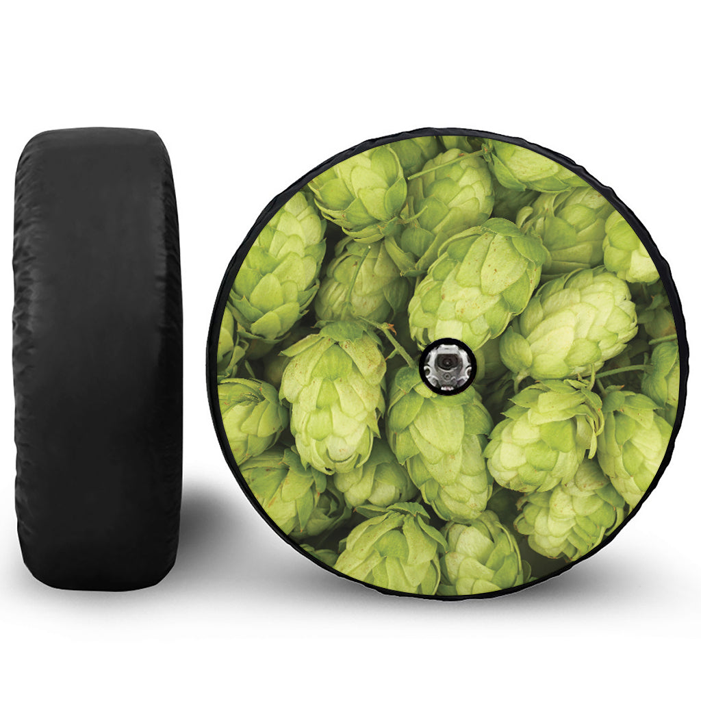 Fresh Hop Cone Print Tire Cover With Camera Hole