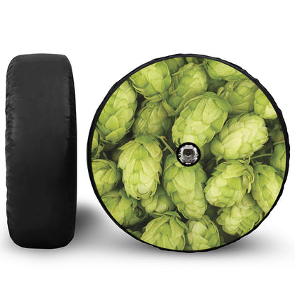 Fresh Hop Cone Print Tire Cover With Camera Hole