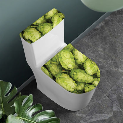 Fresh Hop Cone Print Toilet Lid And Tank Cover Set