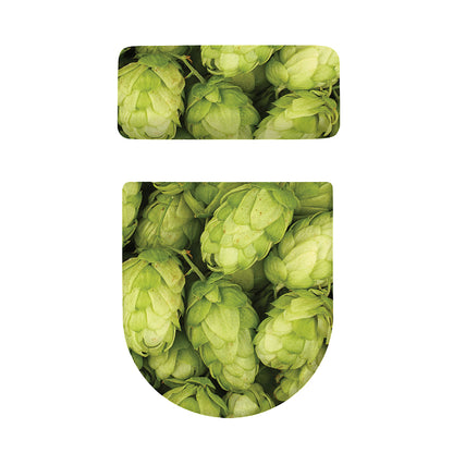 Fresh Hop Cone Print Toilet Lid And Tank Cover Set