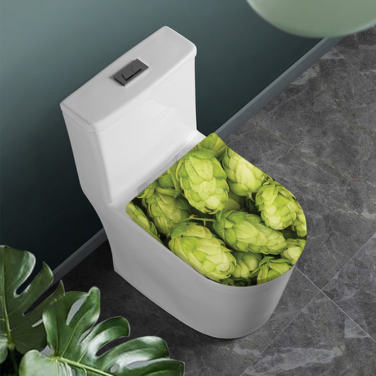 Fresh Hop Cone Print Toilet Lid Cover