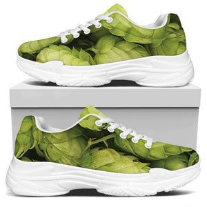 Fresh Hop Cone Print White Chunky Shoes