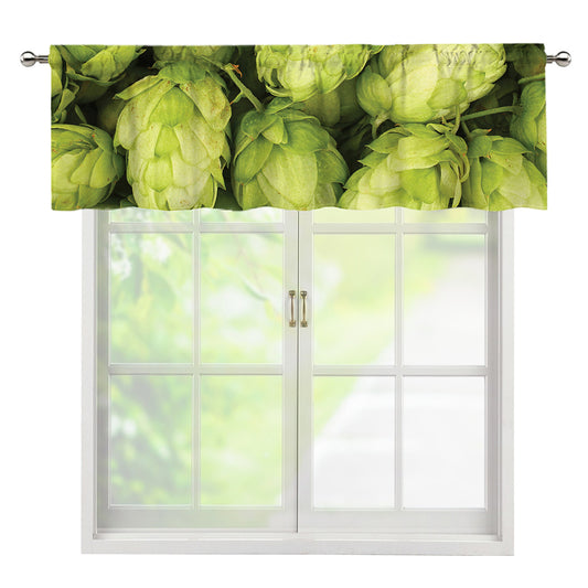 Fresh Hop Cone Print Window Valance