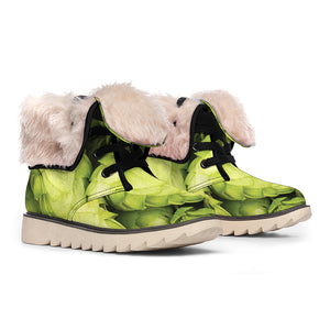 Fresh Hop Cone Print Winter Boots