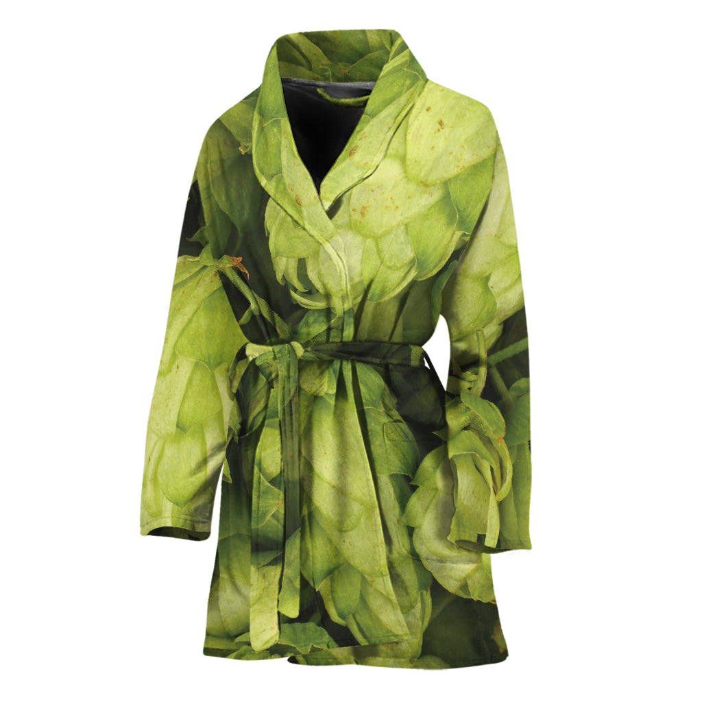 Fresh Hop Cone Print Women's Bathrobe