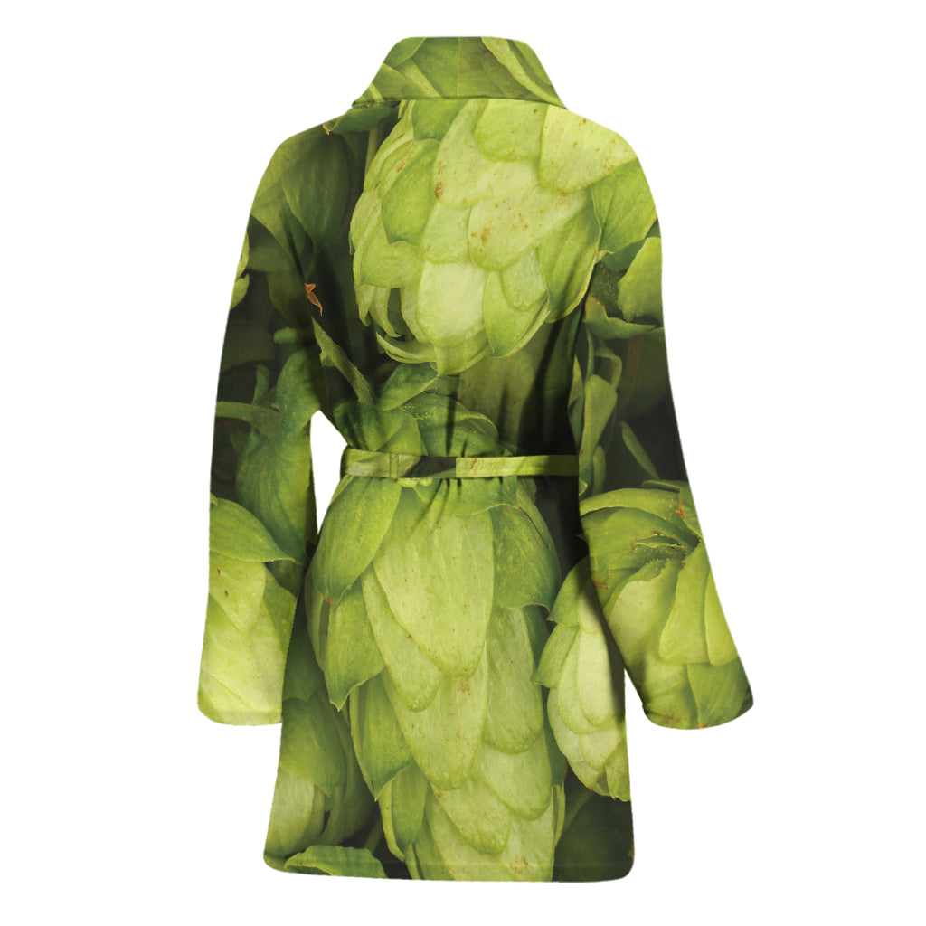 Fresh Hop Cone Print Women's Bathrobe