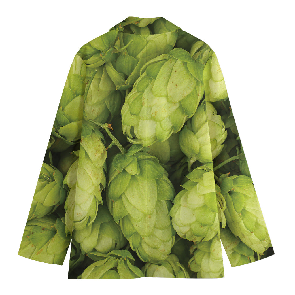 Fresh Hop Cone Print Women's Cotton Blazer