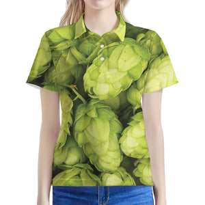 Fresh Hop Cone Print Women's Polo Shirt