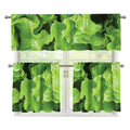 Fresh Lettuce Leaves Print 3 Piece Kitchen Curtains