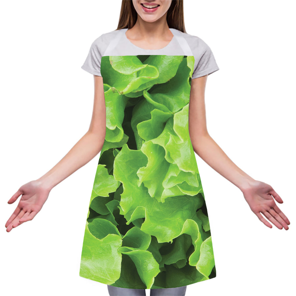 Fresh Lettuce Leaves Print Adjustable Apron