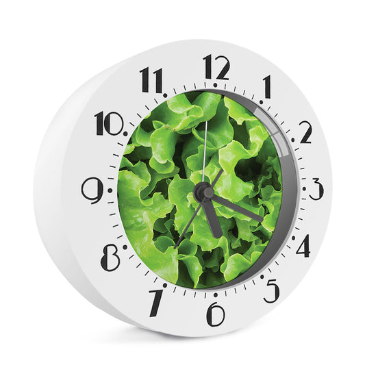 Fresh Lettuce Leaves Print Alarm Clock
