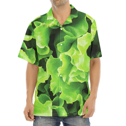 Fresh Lettuce Leaves Print Aloha Shirt