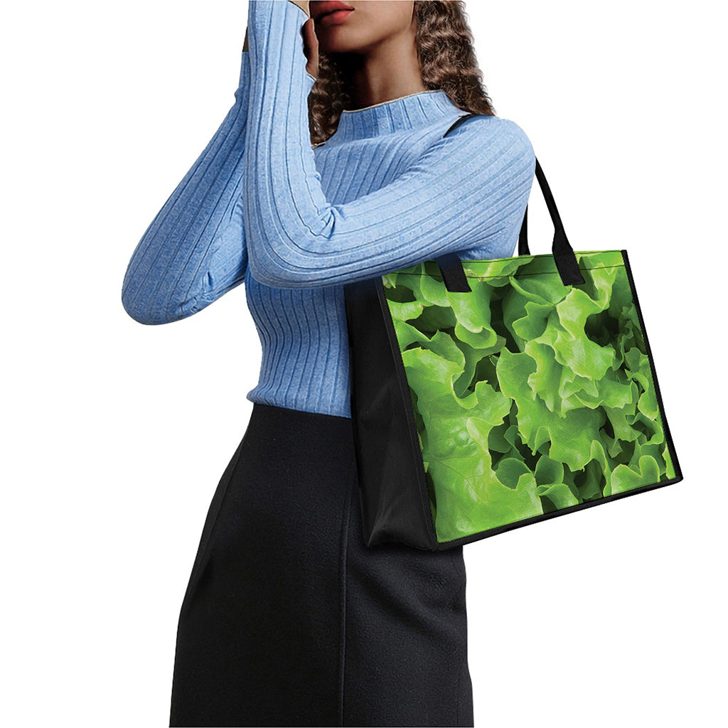 Fresh Lettuce Leaves Print Canvas Tote Bag