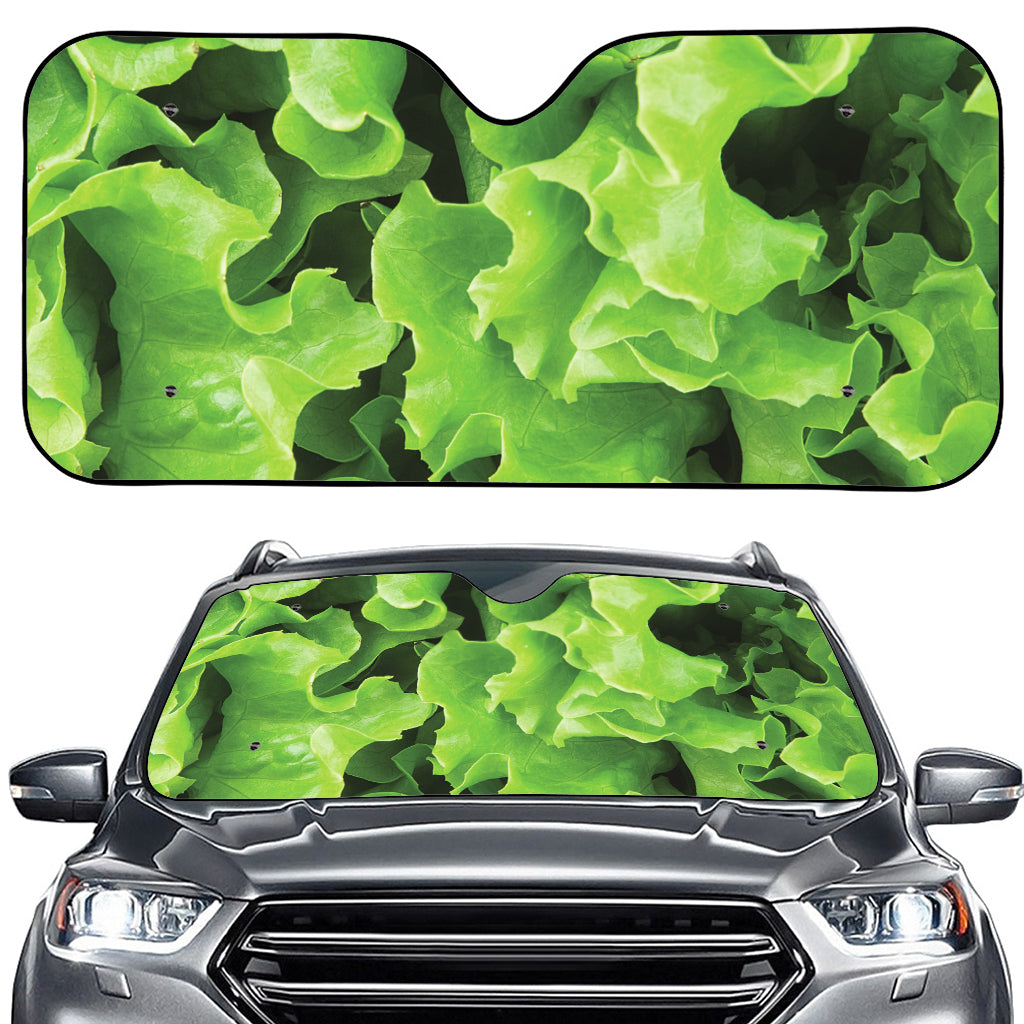 Fresh Lettuce Leaves Print Car Windshield Sun Shade