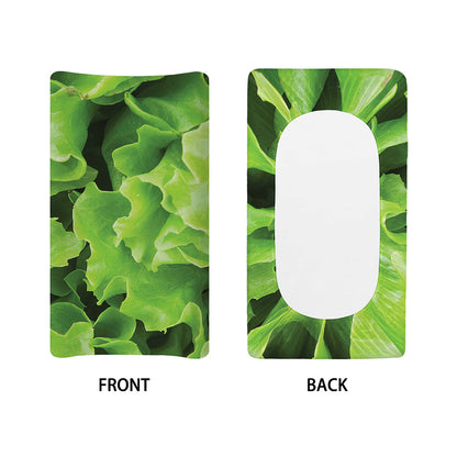 Fresh Lettuce Leaves Print Changing Pad Cover