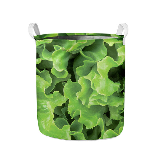 Fresh Lettuce Leaves Print Collapsible Laundry Basket