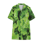 Fresh Lettuce Leaves Print Cotton Hawaiian Shirt