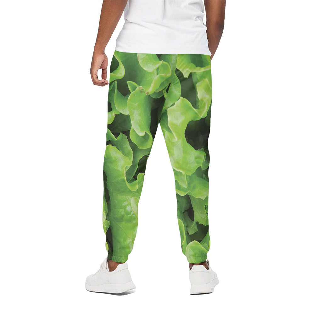 Fresh Lettuce Leaves Print Cotton Pants