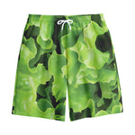 Fresh Lettuce Leaves Print Cotton Shorts