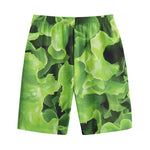 Fresh Lettuce Leaves Print Cotton Shorts