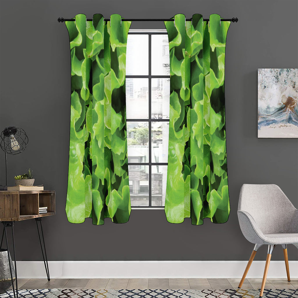 Fresh Lettuce Leaves Print Curtain